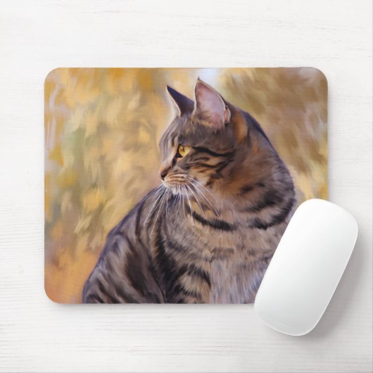 Cat Art Portrait Muismat (Met muis)