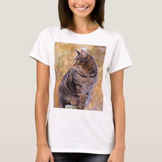 Cat Art Portrait T-shirt (Voorkant)