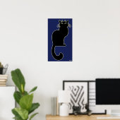 Cat Art Poster Indigo Cat Lover Prints Posters (Thuiskantoor)