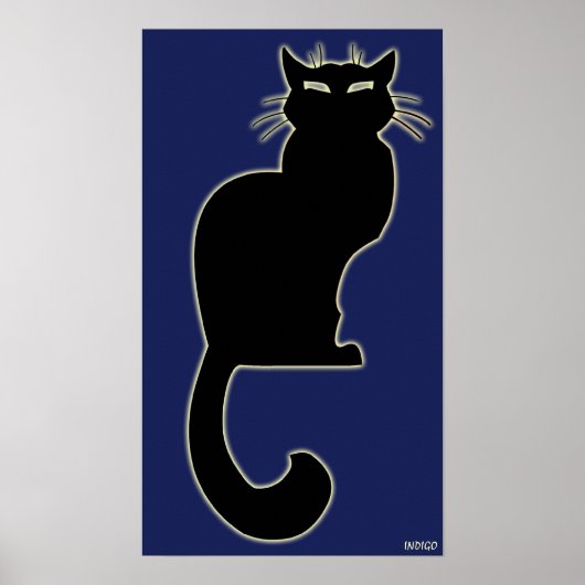 Cat Art Poster Indigo Cat Lover Prints Posters (Voorkant)