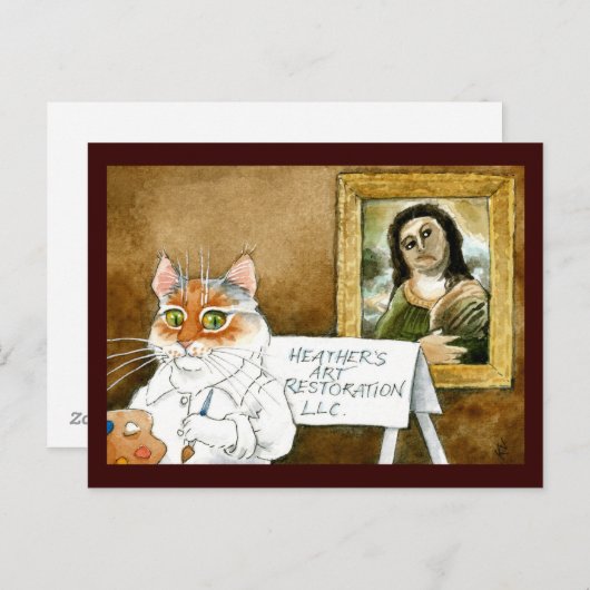 Cat Art Restoration Spain Fresco spoof Briefkaart (Voorkant / Achterkant)