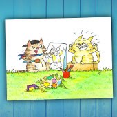 Cat Art Student Briefkaart