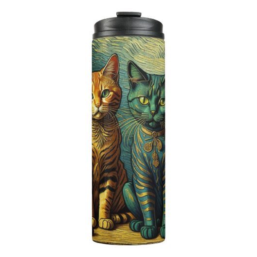 Cat Art Thermische Tumbler Thermosbeker (Voorkant)