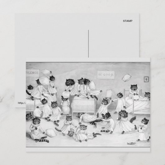 Cat Art van Louis Wain 1900 Briefkaart (Voorkant / Achterkant)