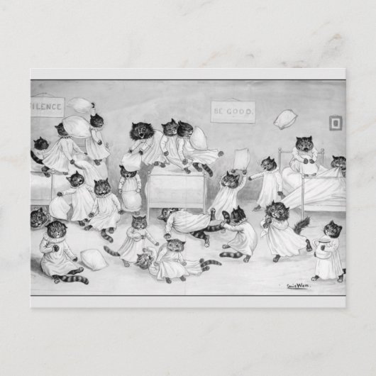 Cat Art van Louis Wain 1900 Briefkaart (Voorkant)