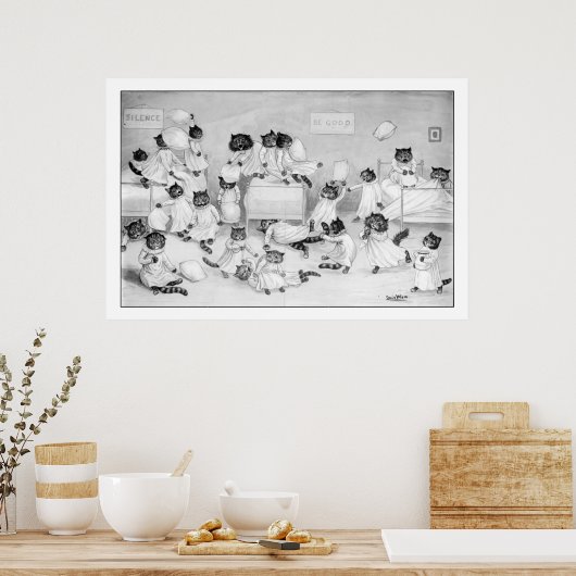 Cat Art van Louis Wain 1900 Poster (Keuken)