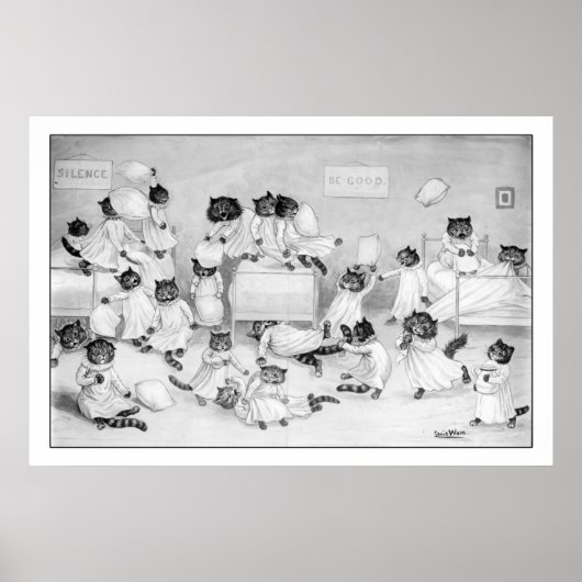 Cat Art van Louis Wain 1900 Poster (Voorkant)