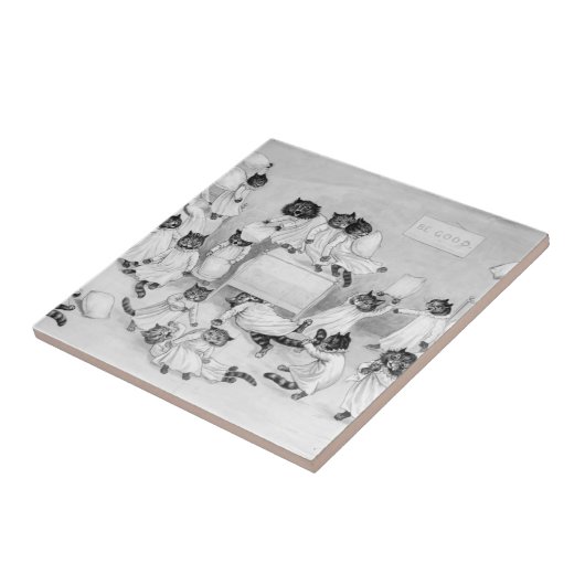 Cat Art van Louis Wain 1900 Tegeltje (Zijkant)