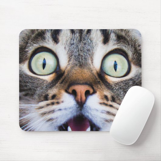 Cat Art | Verrassd Kat | Funny Kitten Mousepad Muismat (Met muis)