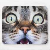 Cat Art | Verrassd Kat | Funny Kitten Mousepad Muismat (Voorkant)