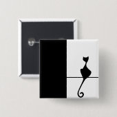 Cat Art Vierkante Button 5,1 Cm (Voorkant /achterkant)