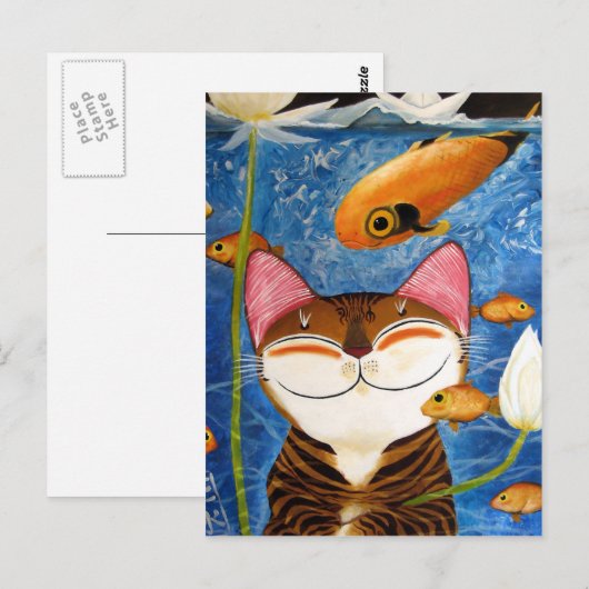 Cat Art - Water (5 elementen) Briefkaart (Voorkant / Achterkant)