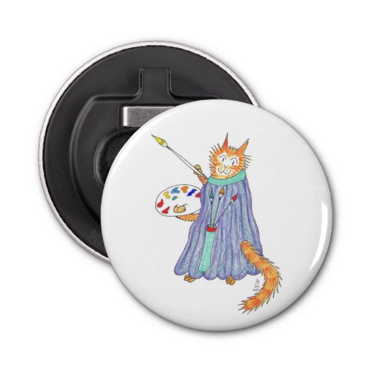 Cat Artist v2 Button Flesopener (Voorkant)
