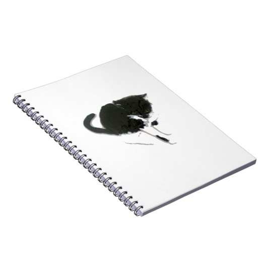 Cat Artwork Black and White Kat Notitieboek (Rechterzijde)