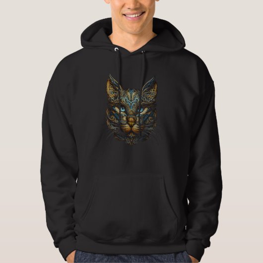 Cat Artwork Fantasy Pet Animal Cat Hoodie (Voorkant)
