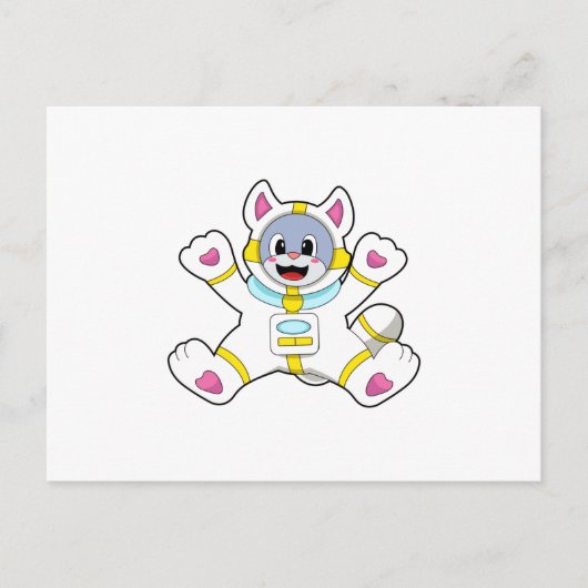 Cat as Astronaut in Costume Briefkaart (Voorkant)