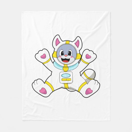 Cat as Astronaut in Costume Fleece Deken (Voorkant)