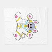 Cat as Astronaut in Costume Fleece Deken (Voorkant (Horizontaal))