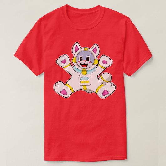Cat as Astronaut in Costume T-shirt (Design voorkant)