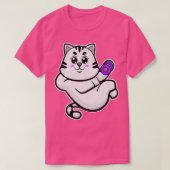 Cat as Bodybuilder with Dumbbell T-shirt (Design voorkant)