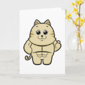 Cat as Bodybuilder with Six pack Kaart (Gele Bloem)