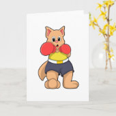 Cat as Boxer at Boxing Kaart (Gele Bloem)