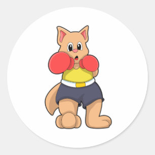 Cat as Boxer at Boxing Ronde Sticker