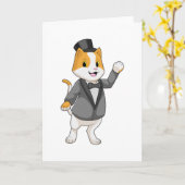 Cat as Groom with Ribbon Kaart (Gele Bloem)