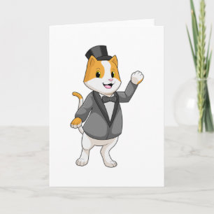 Cat as Groom with Ribbon Kaart