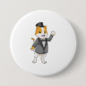 Cat as Groom with Ribbon Ronde Button 7,6 Cm (Voorkant)