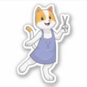 Cat as Hair stylist with Scissors Sticker (Voorkant)