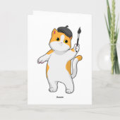 Cat as Painter with Paint brush Kaart (Achterkant)