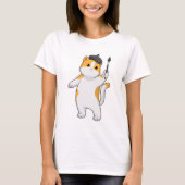 Cat as Painter with Paint brush T-shirt (Voorkant)