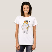 Cat as Painter with Paint brush T-shirt (Voorkant volledig)