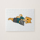 Cat as Secretary with Laptop Legpuzzel (Horizontaal)