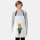 Cat as Secretary with Laptop Schort (Gedragen)