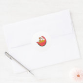 Cat as Surfer with Watermelon Ronde Sticker (Envelop)