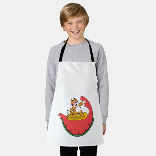 Cat as Surfer with Watermelon Schort (Gedragen)