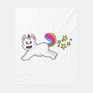 Cat as Unicorn Fleece Deken