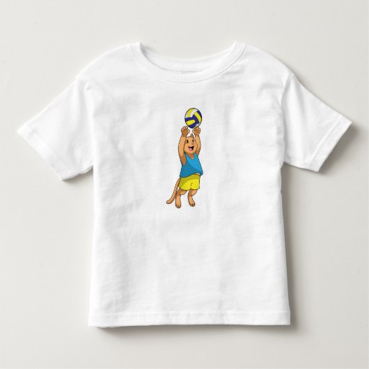 Cat as Volleyball player with Volleyball Kinder Shirts (Voorkant)