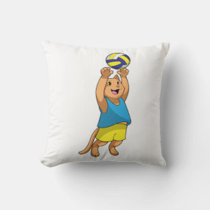 Cat as Volleyball player with Volleyball Kussen