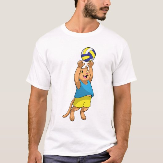 Cat as Volleyball player with Volleyball T-shirt (Voorkant)