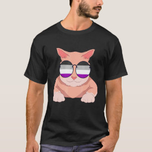 Cat Asexuality Flag Sunbril Lgbt Ace Pride Asex T-shirt