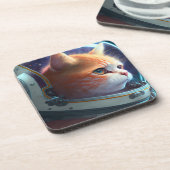 Cat Astronaut Bier Onderzetter (Linkerzijde)