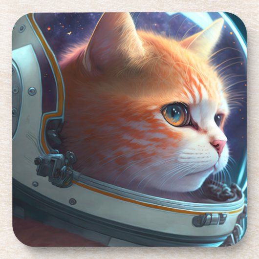 Cat Astronaut Bier Onderzetter (Voorkant)