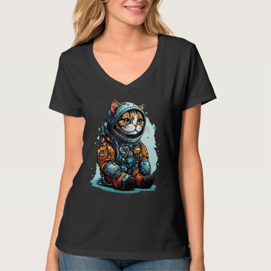 Cat Astronaut Helmet Space Explorer Astronauts Cat T-shirt (Voorkant)