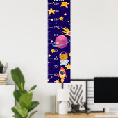 Cat astronaut in de ruimte groei grafiek poster (Thuiskantoor)