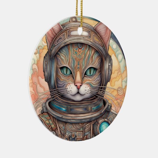 Cat Astronaut ingewikkeld gedetailleerde anime kun Keramisch Ornament (Rechts)