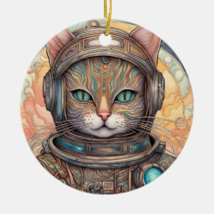 Cat Astronaut ingewikkeld gedetailleerde anime kun Keramisch Ornament