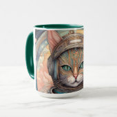 Cat Astronaut ingewikkeld gedetailleerde anime kun Mok (Voorkant links)